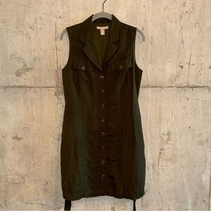 Banana Republic Olive Green Sleeveless Dress